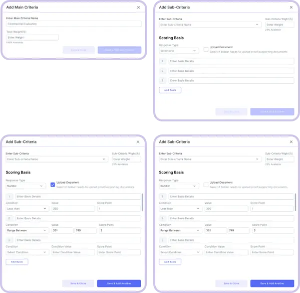 Persona for Michael Turner, a Construction Project Manager, highlighting his goals (efficient tender management and collaboration), pains (complex processes, errors, limited visibility), and needs (streamlined platform and real-time updates). Includes bio details, device usage breakdown, and user interview insights emphasizing the importance of usability and transparency.